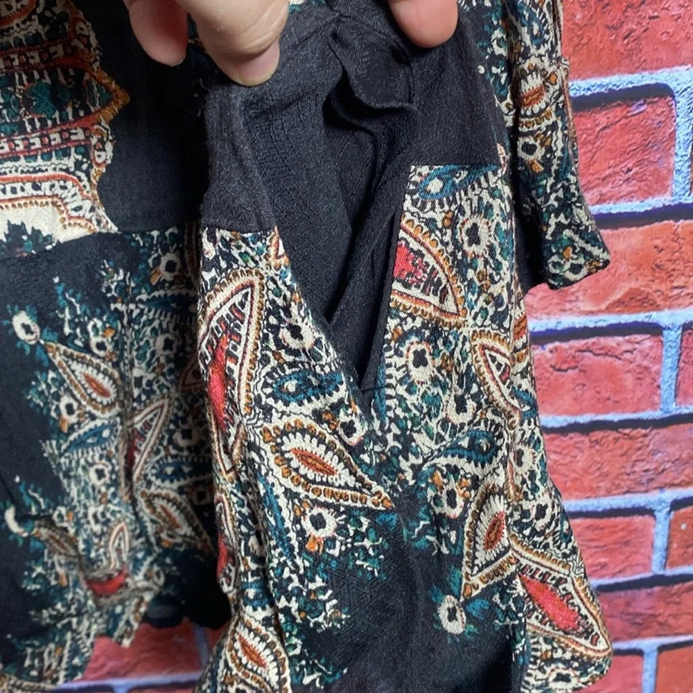 FREE PEOPLE Smooth Talker Tunic Dress Drop Waist‎ Open Back Size Large - Picture 5 of 7